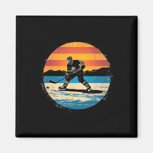 Íman Arte do pôr do sol do jogador de hóquei no gelo pa