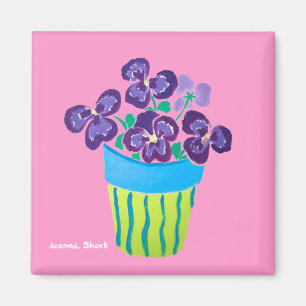 Íman Arte do refrigerador: Lotes dos potes de Pansies
