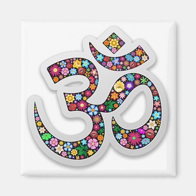Íman Arte do Símbolo Floral Namaste (Frente)