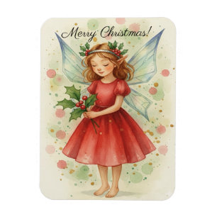Íman Arte em Aquarela da Fada de Natal