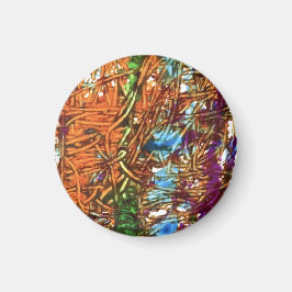 Íman Arte em Mármore Laranja, Verde, Azul e Roxo