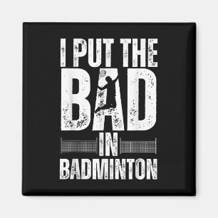 Íman Arte Engraçada de Badminton Para Homens Mulheres E