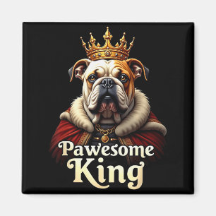 Íman Arte engraçada de cachorro do Rei Bulldog Inglês P