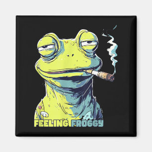 Íman Arte engraçada de sapo fumando cigarro