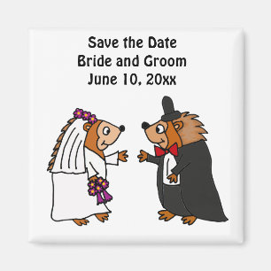 Íman Arte engraçada do casamento do ouriço dos noivos