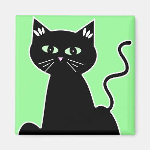 Íman Arte Eyed verde dos desenhos animados do gato