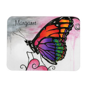 Íman Arte Fantasia Original Borboleta Monarca Arco-íris