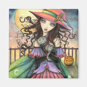 Íman Arte Fantástica de Bruxas de Halloween