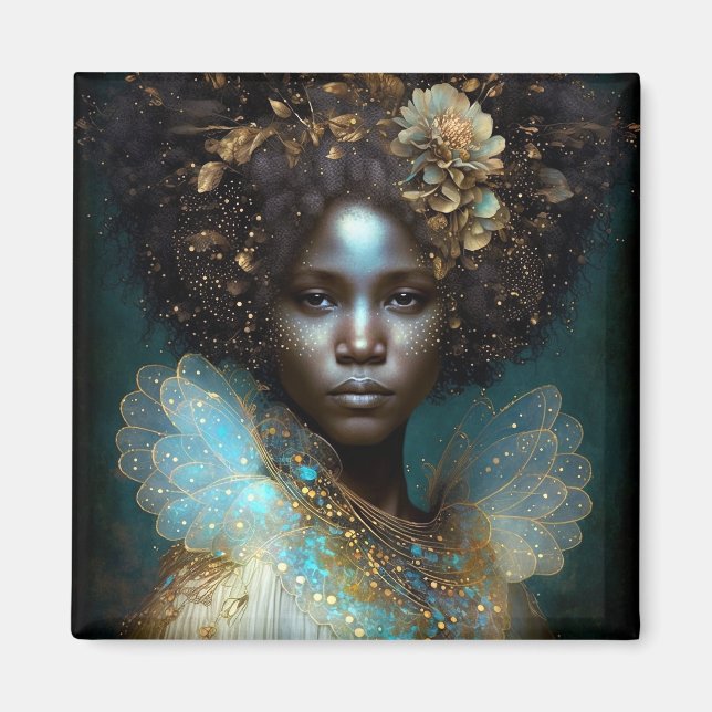 Íman Arte Fantástica de Deusa Negra (Frente)