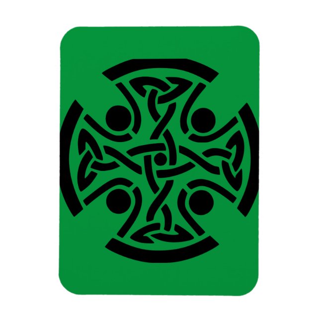 Íman Arte Fina da Antiga Cruz Celta com Entrelaçamento (Vertical)