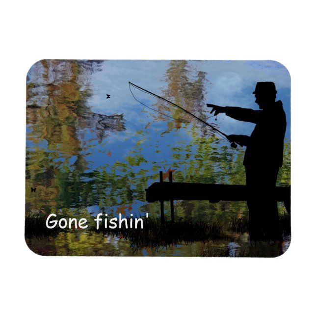 Íman Arte Flexível De Pesca Do Homem Mais Velho (Horizontal)