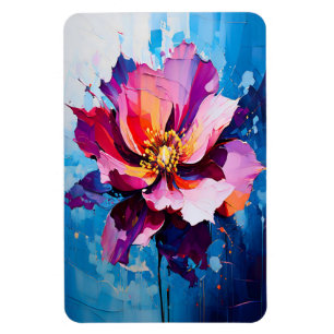 Íman Arte Flor Vibrante de Explosão Floral Abstrato