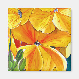 Íman Arte floral do watercolour original do Wallflower
