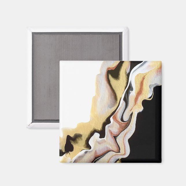 Íman Arte fluida abstrata acrílica dourada Alligare (Front/Back)