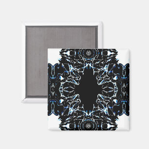 Íman Arte fluida de pintura acrílica abstrata azul caót