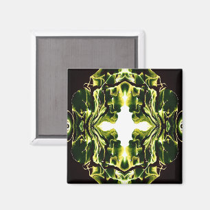 Íman Arte Fluido Abstrato em Verde Esmeralda Acrílico