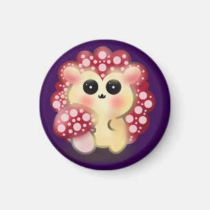 Íman Arte Fofo Kawaii de Cogumelo Vermelhoouriço Fungo