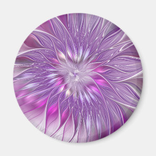 Íman Arte fractal abstrata da paixão da flor roxa rosa