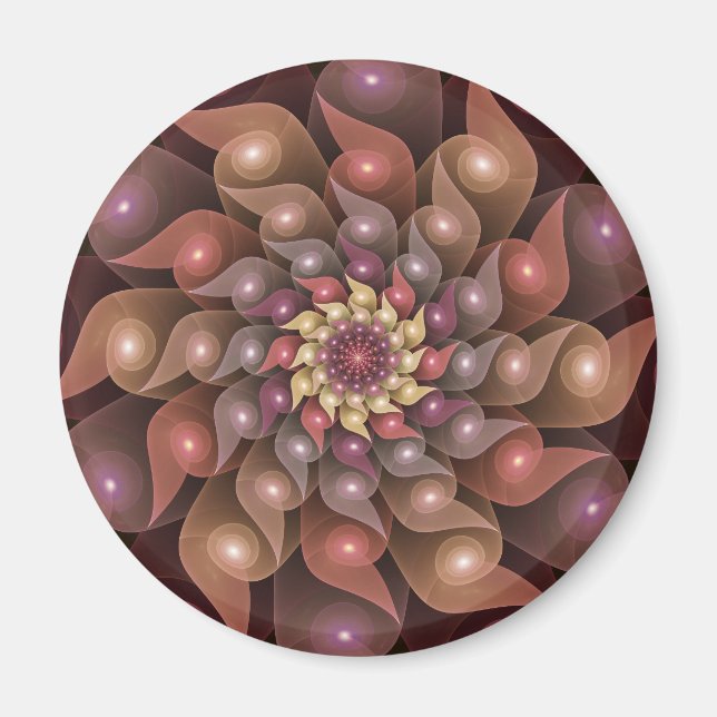 Íman Arte fractal abstrata moderna surreal brilhante (Frente)