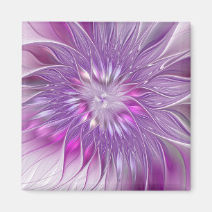 Íman Arte Fractal Abstrato de Paixão Puro Rosa