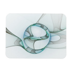 Íman Arte fractal abstrato moderno azul turquesa cinza