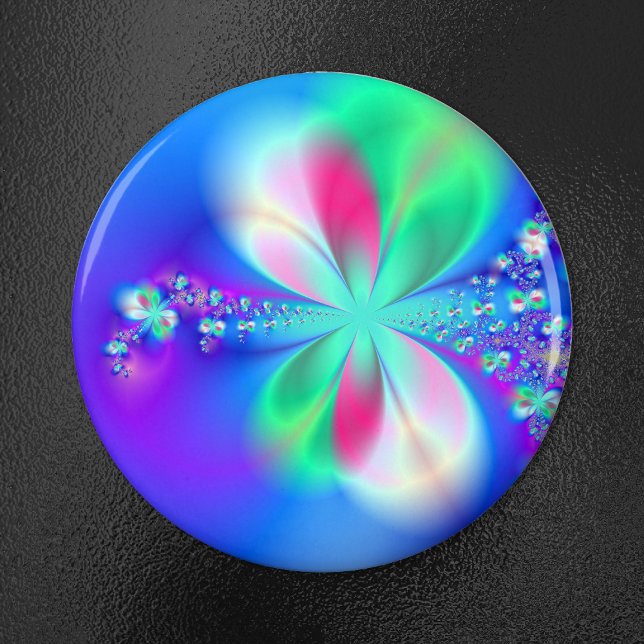 Íman Arte Fractal Azul Brilhante Dança da Sílfi (Criador carregado)