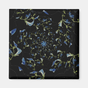 Íman Arte fractal azul e preta