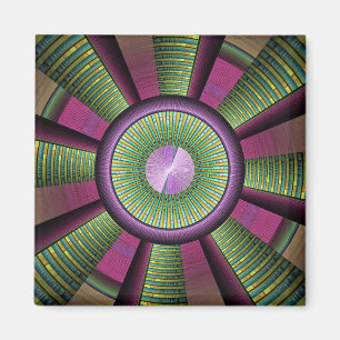 Íman Arte Fractal Decorativa Moderna Arredondada E Colo