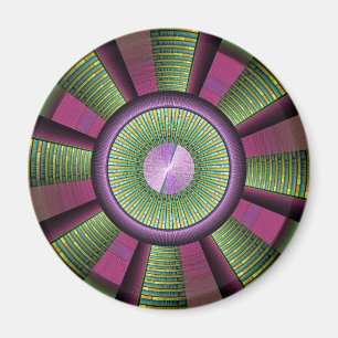 Íman Arte Fractal Decorativa Moderna Arredondada E Colo