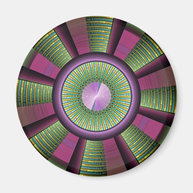 Íman Arte Fractal Decorativa Moderna Arredondada E Colo (Frente)