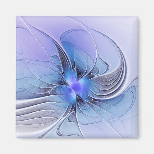 Íman Arte fractal moderna abstrata azul lavanda