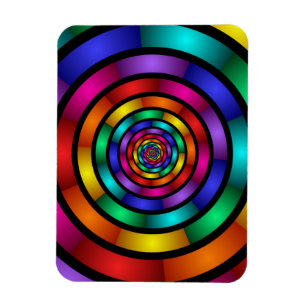 Íman Arte fractal moderna colorida e redonda e psicodél