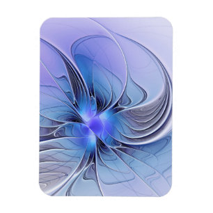 Íman Arte fractal moderno abstrato azul lavanda
