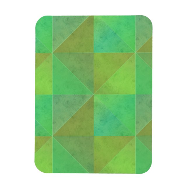 Íman Arte Geométrica Verde Padrão Aquarela (Vertical)