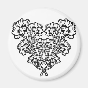 Íman Arte Gótica Nouveau Flor Magnet