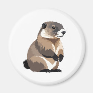 Íman Arte Gráfica Marmot Vetor Retrato Espírito Animal