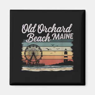 Íman Arte Gráfica Retro Old Orchard Beach Maine Design