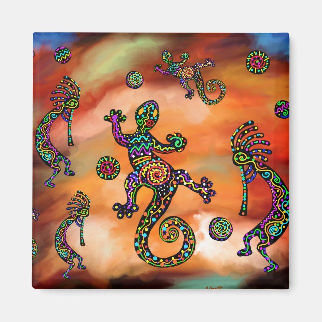 Íman Arte Kokopeli do Sudoeste (Frente)
