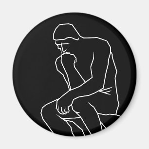 Íman arte linear da estátua do homem pensador, Inspirad