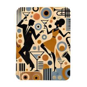 Íman Arte Minimalista da Era do Jazz de Meados do Sécul