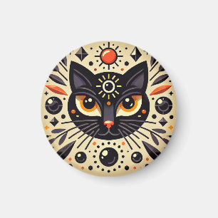 Íman Arte Mística de um Gato Preto