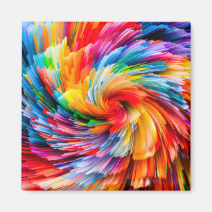 Íman Arte Moderna Abstrata Arco-Íris Vibrante