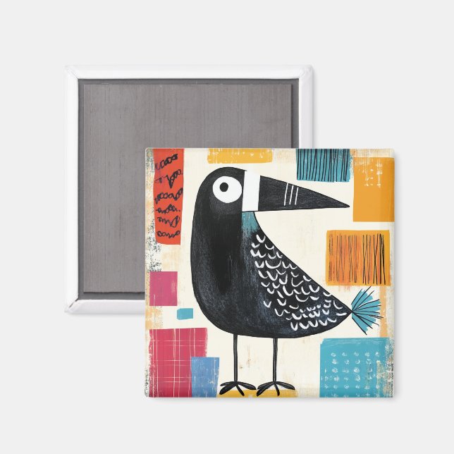 Íman Arte moderna Black Bird, (Front/Back)