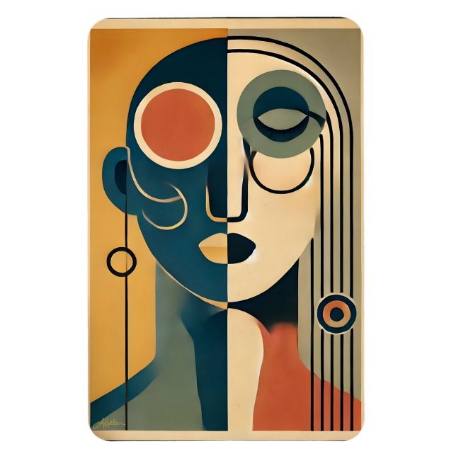 Íman Arte Moderna de Meados do Século Abstrata Não Conf (Vertical)