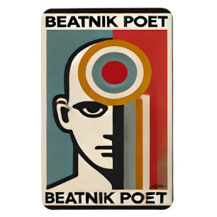 Íman Arte Moderna de Meados do Século Beatnik Poeta