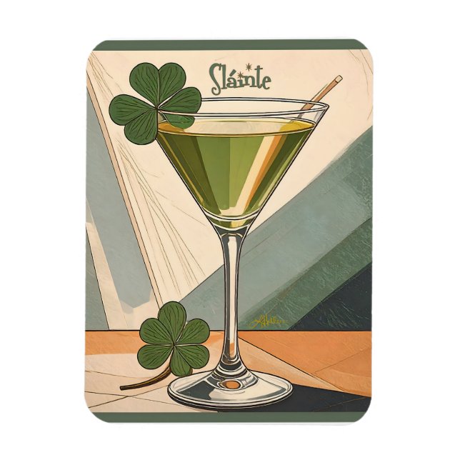 Íman Arte Moderna de Meados do Século Trevo Martini Slá (Vertical)