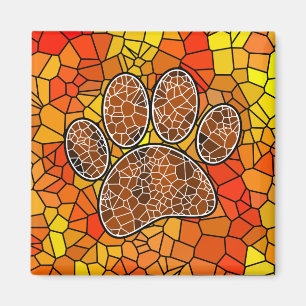 Íman Arte Mosaico de Pegada de Pata de Cachorro