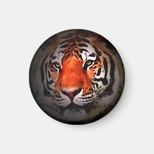 Íman Arte Motivacional de Rosto de Tigre