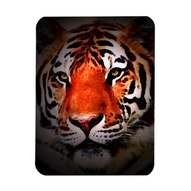 Íman Arte Motivacional de Rosto de Tigre (Vertical)