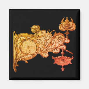 Íman Arte nouveau cai scone e teia-aranha